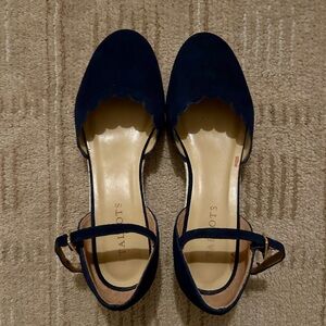 Talbots Dark Blue Scalloped espadrilles